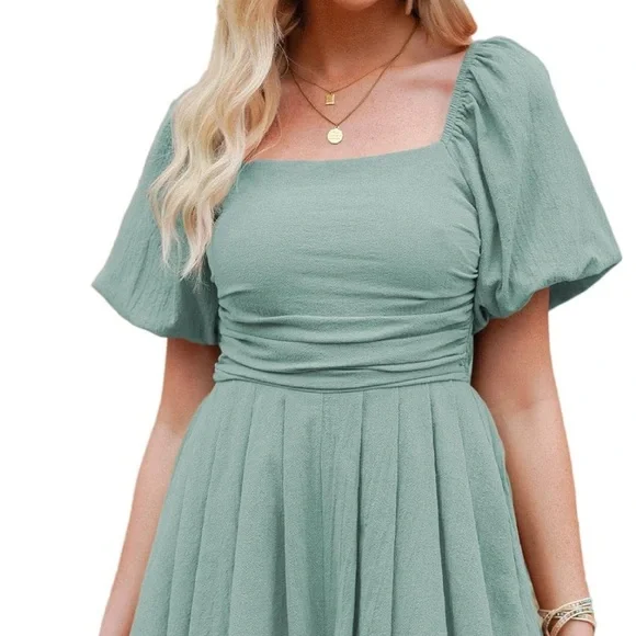 AlvaQ Women's Rompers Cute Puff Sleeve SZ Medium - Picture 1 of 11